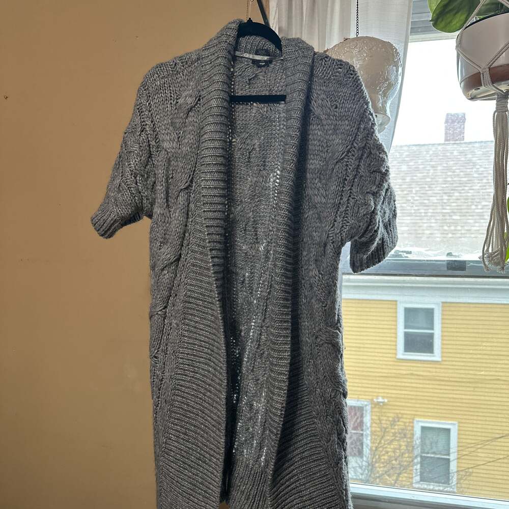Ann Taylor SHORT SLEEVE SWEATER WOMEN CARDIGAN LARGE casual dressy